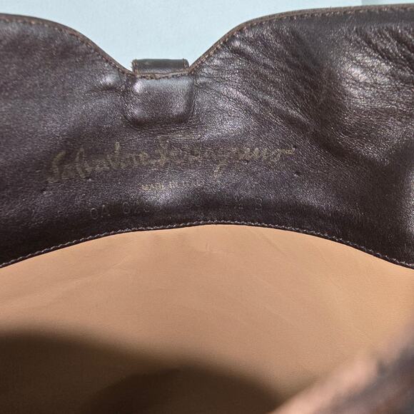 Salvatore Ferragamo Dark Brown Leather Riding Boots - Picture 13 of 16